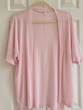 Light Pink Open-Front Women's Cardigan